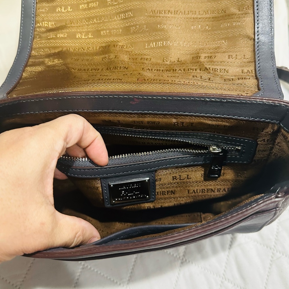 Ralph Lauren  Elegant Gray Leather Crossbody Bag - Picture 10 of 13